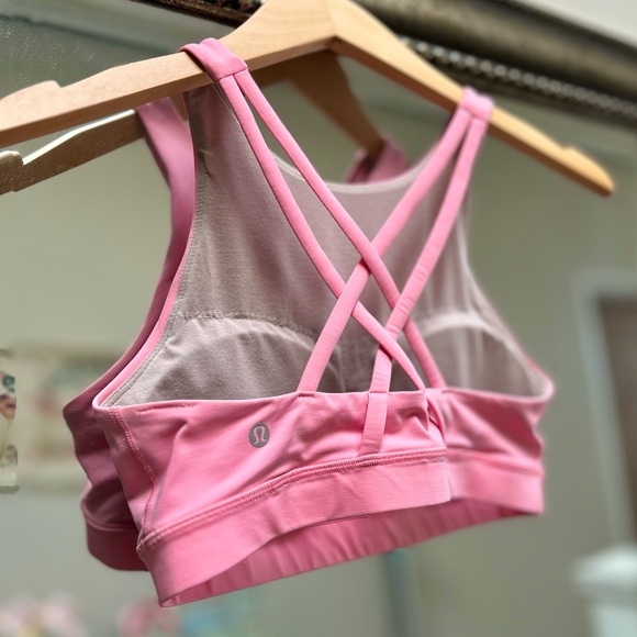 Lululemon Hot Pink High Neck Sports Bra | Banded Back | Like-New - Picture 5 of 5